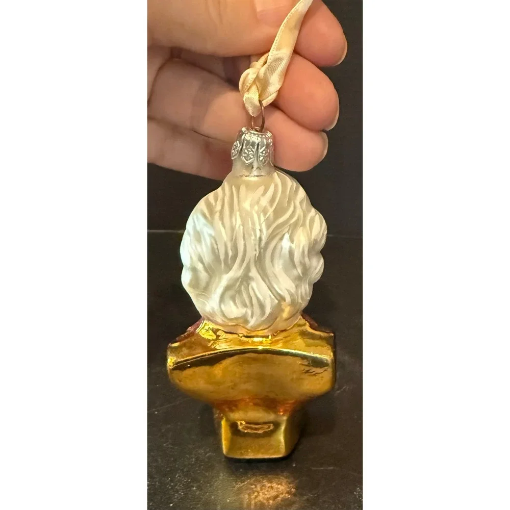 Christmas Ornament Gold Chopin Composer Bust‎ Glass Glitter Holiday
